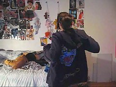 solo strip at her own room